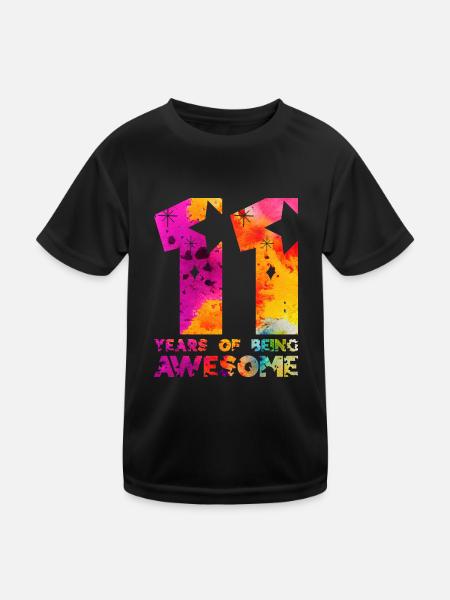 11 ANS D’ÊTRE UNE LICORNE GÉNIALE 11E ANNIVERSAIRE - T-shirt sport Enfant - noir - Devant