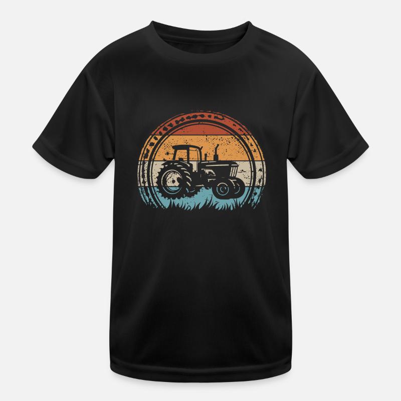 Retro Traktor Landwirt Vintage Bauer Kinder Funktions-T-Shirt