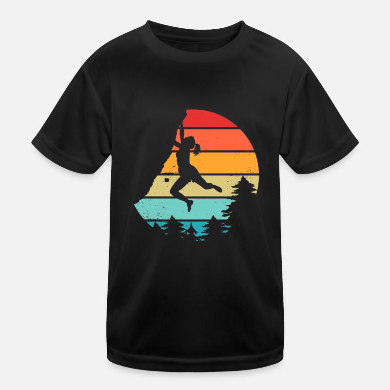 Vintage Rock Climbing Bouldering Kids Functional T-Shirt