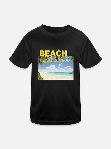 Beach 25 - Kinder Funktions-T-Shirt - Schwarz - Vorne