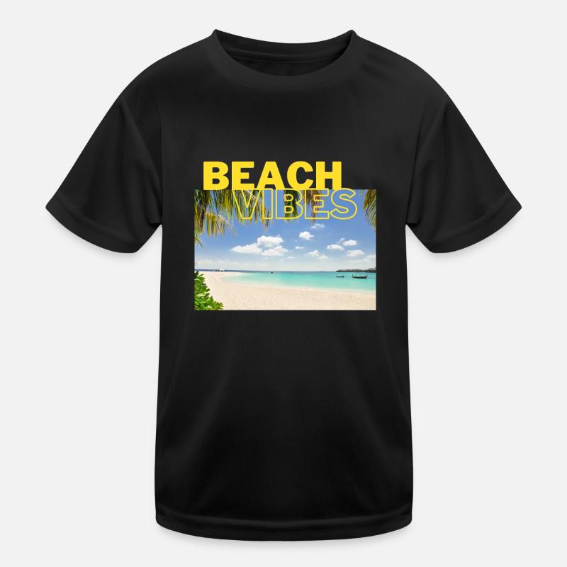 Beach 25 - Kinder Funktions-T-Shirt - Schwarz