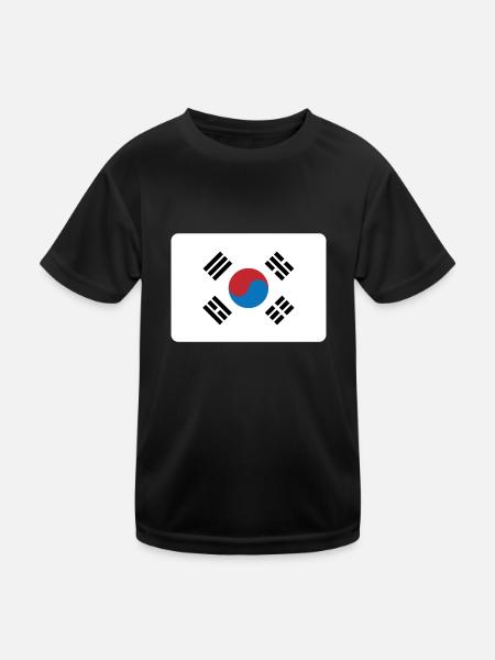 SOUTH KOREA FLAG - Kids Functional T-Shirt - black