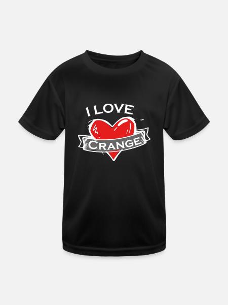 Crange - Ich liebe Stadtnamen in Tattoo Stil - Kinder Funktions-T-Shirt - Schwarz - Vorne