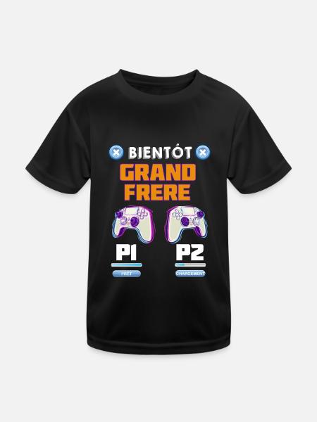 Bientôt grand frère Gamer - T-shirt sport Enfant - noir - Devant