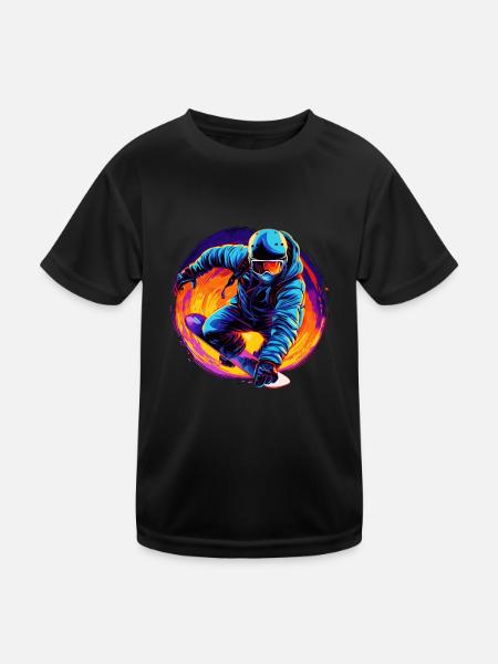 Snowboard ou ski puis après-ski - T-shirt sport Enfant - noir - Devant