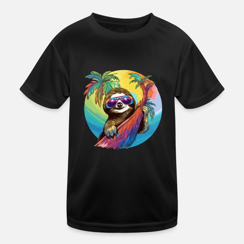 Cool Sloth Gift Holiday Late Riser Kids Functional T-Shirt