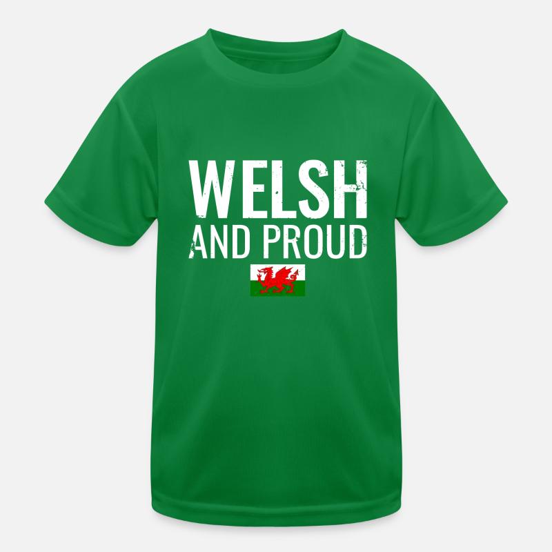 Welsh And Proud Wales Walisische Flagge Waliser Kinder Funktions-T-Shirt