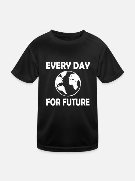 Every day for future - Kids Functional T-Shirt - black - Front