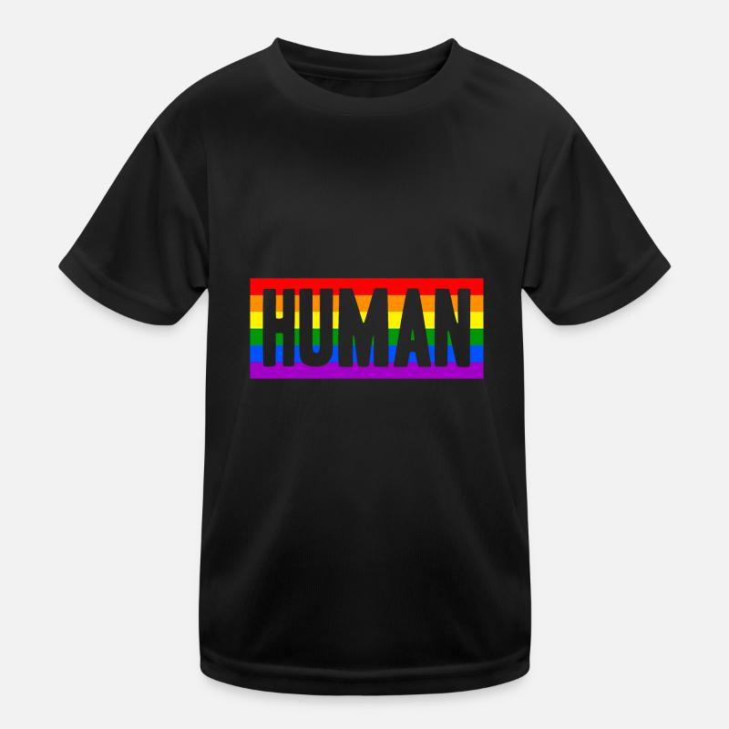 Human Mensch Regenbogen Geschenkidee Kinder Funktions-T-Shirt