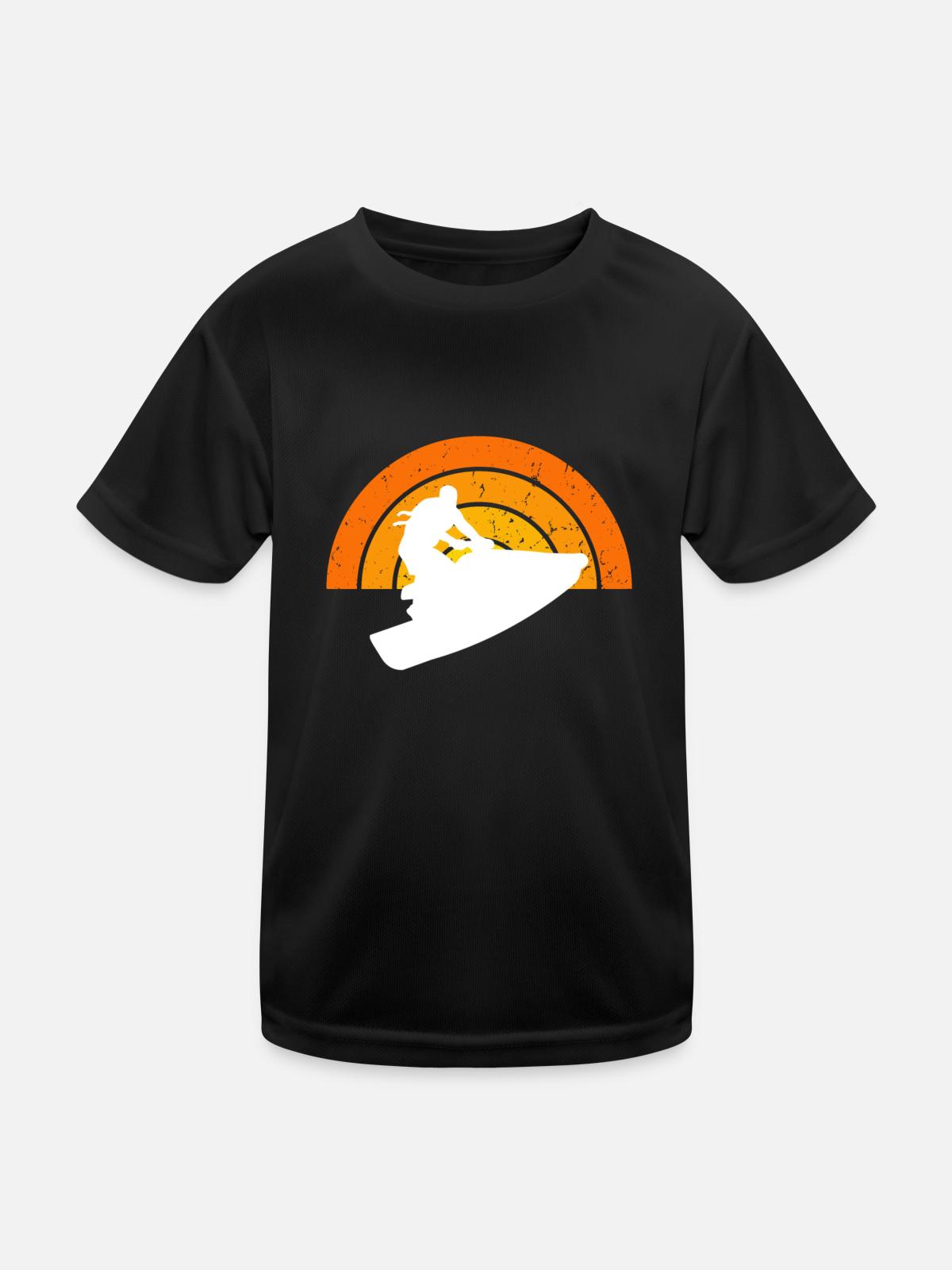 Jet skiing - Kids Functional T-Shirt - black - Front