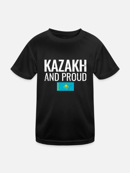 Kazakh And Proud Kasachstan Kasachisch Kasache - Kinder Funktions-T-Shirt - Schwarz