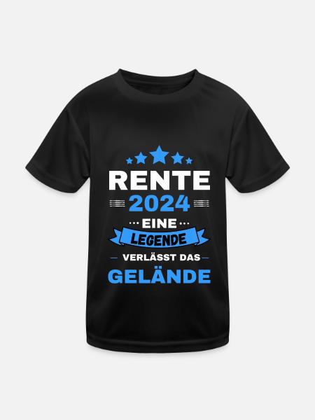 Rente 2024 Ruhestand Legende Geschenk - Kinder Funktions-T-Shirt - Schwarz - Vorne
