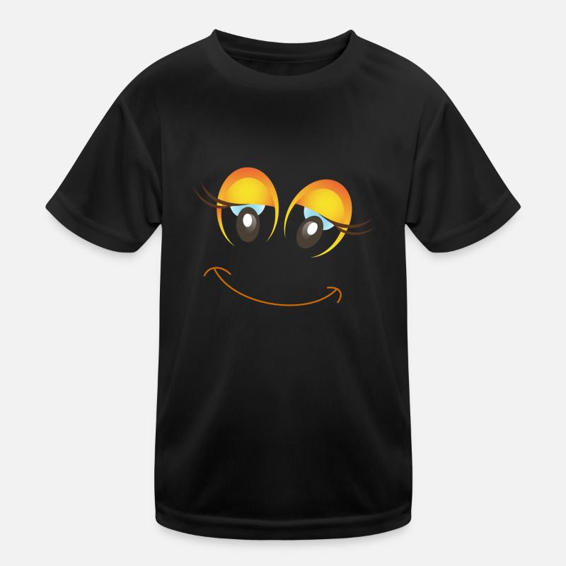 Fröhlicher Weiblicher Smiley Geschenk Idee - Kinder Funktions-T-Shirt - Schwarz