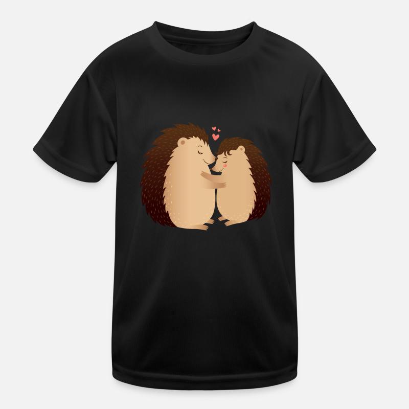 Igel Paar Pärchen Valentinstag Liebe Herz Kinder Funktions-T-Shirt