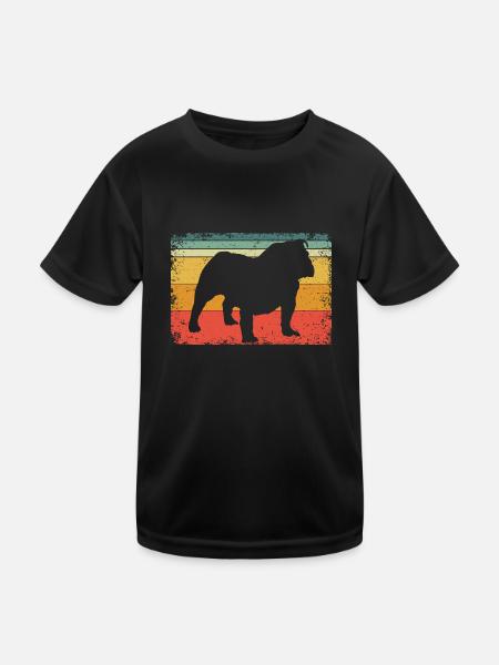 Vintage Dog English Bulldog | English Bulldog Love - Kids Functional T-Shirt - black - Front