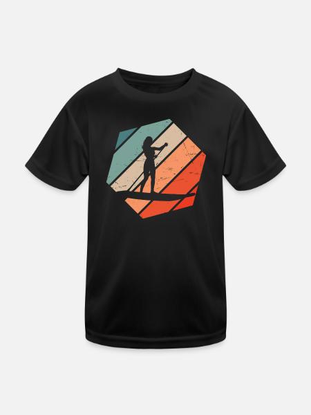 Standup Paddle Stand up Paddling Board Sup - T-shirt sport Enfant - noir - Devant