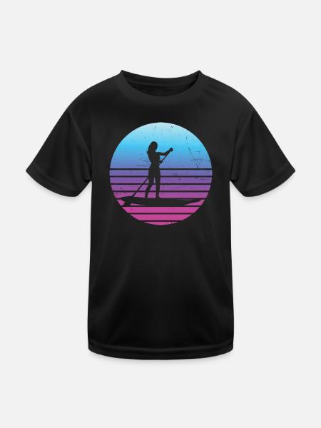 Stand up Paddle Pour Femmes Stand up Paddle - T-shirt sport Enfant - noir - Devant