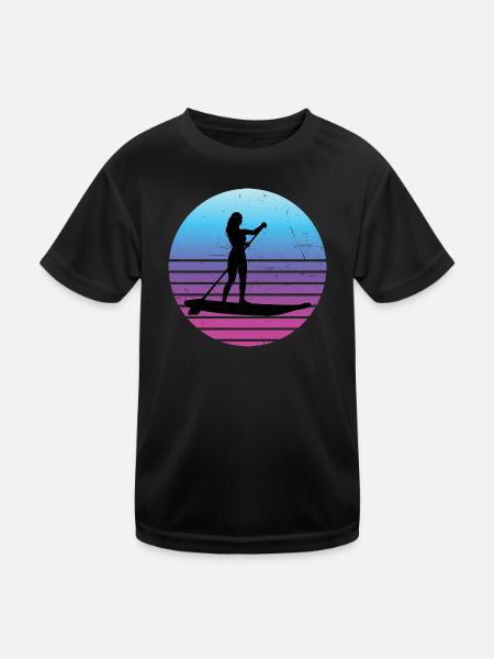 Standup Paddle Femme Sup Standup Paddle - T-shirt sport Enfant - noir - Devant