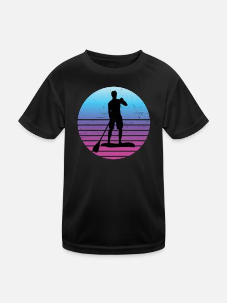 Standup Paddle Standup Paddleboard Femmes Hommes - T-shirt sport Enfant - noir - Devant