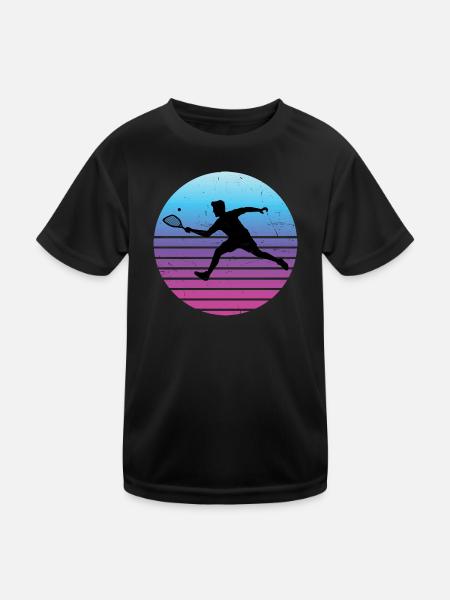 Jeux de pickleball masculin féminins Jeux de racquetball - T-shirt sport Enfant - noir - Devant