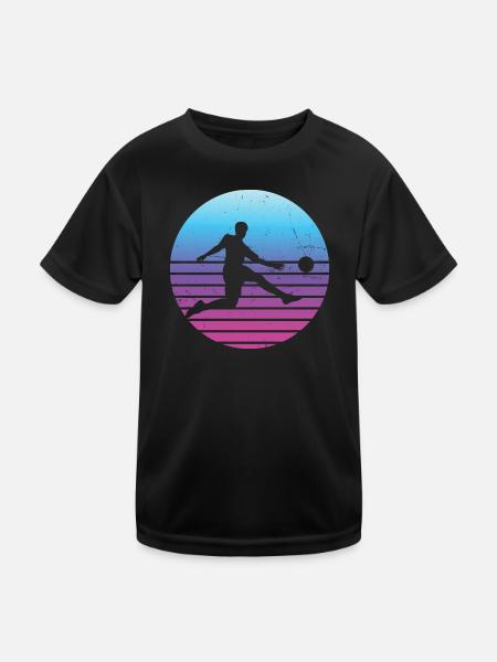 Men's Football Playing Women's Football Spit - Kids Functional T-Shirt - black - Front