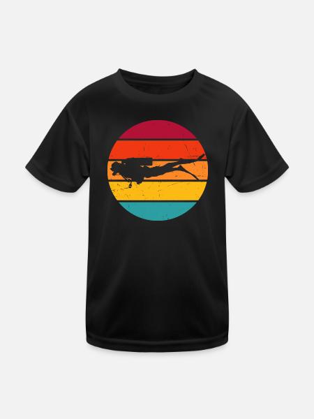 Scuba Diver Scuba Divers Men Scuba Diving - Kids Functional T-Shirt - black - Front