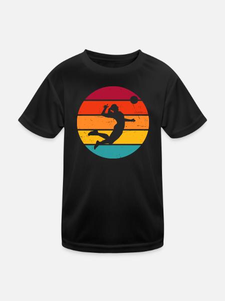 Volleyball Volleyball masculin Femmes - T-shirt sport Enfant - noir - Devant