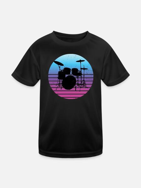 Drummer Women Drums Drummer - Kids Functional T-Shirt - black - Front
