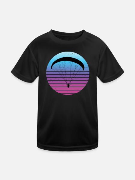 Parapente Gleitschirm Paragleiten Parapente - T-shirt sport Enfant - noir - Devant
