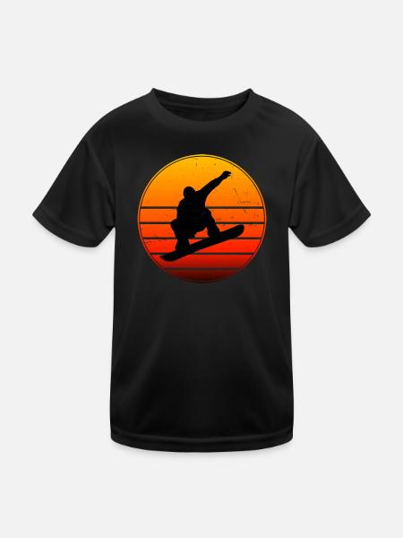 Snowboarding Women's Snowboard Snowboarder Men - Kids Functional T-Shirt - black - Front