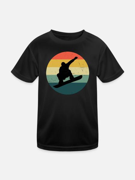 Snowboard Hommes Snowboarder Snowboarder Femmes - T-shirt sport Enfant - noir - Devant