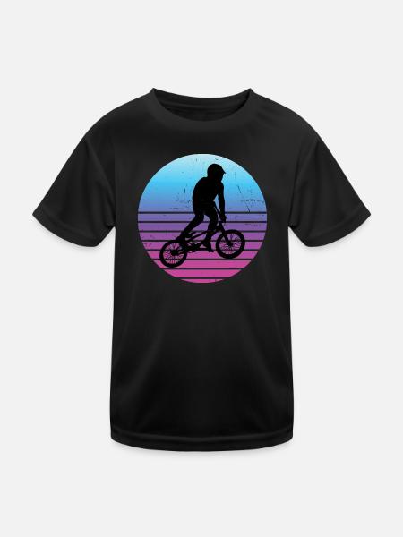 BMX Vélo Hommes BMX Garçons BMX Cyclisme - T-shirt sport Enfant - noir - Devant