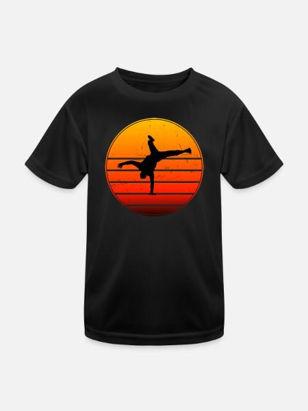 Hiphop Hip Hop Bboy Femmes Bgirl Break Dance - T-shirt sport Enfant - noir - Devant