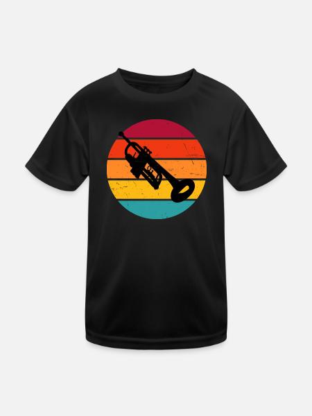 Trompettiste Trompette Jazz Trompette Spi - T-shirt sport Enfant - noir - Devant