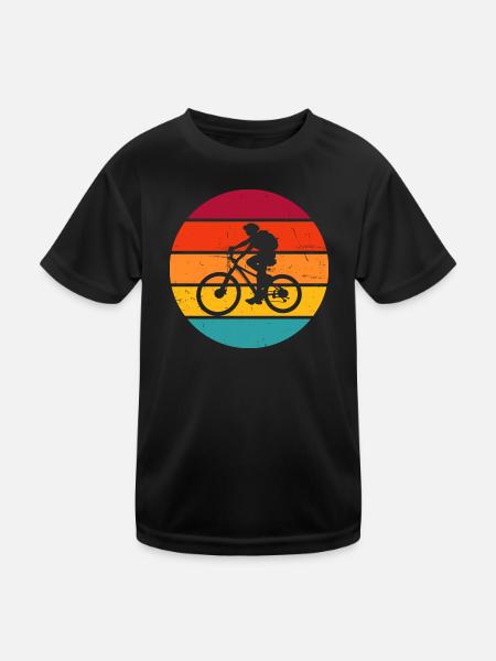 Radfahrer Radsport Mountainbike Radfahren - Kinder Funktions-T-Shirt - Schwarz - Vorne