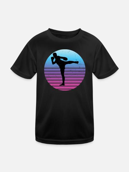 Boxe Thaï Féminine Thai Muay Thai Hommes - T-shirt sport Enfant - noir - Devant