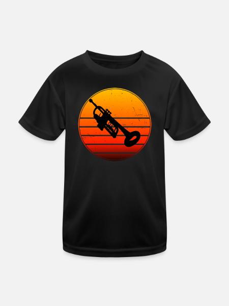 Trumpet Player Men Trumpet Player Trumpet - Kids Functional T-Shirt - black - Front