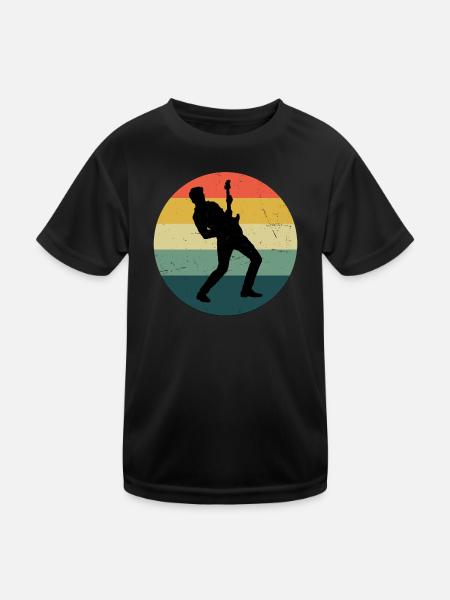 Guitare classique Guitare électrique Femmes - T-shirt sport Enfant - noir - Devant