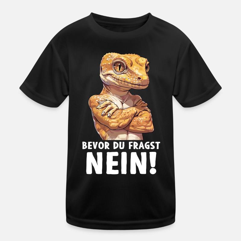 Gecko Reptile Lizard Before You Ask No Kids Functional T-Shirt