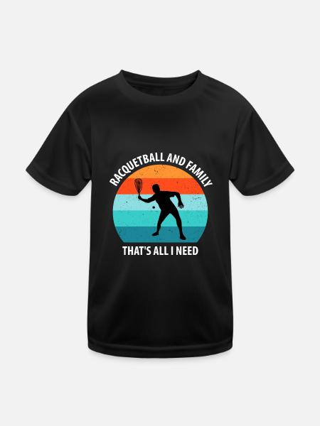 Racqueetball - Kids Functional T-Shirt - black - Front