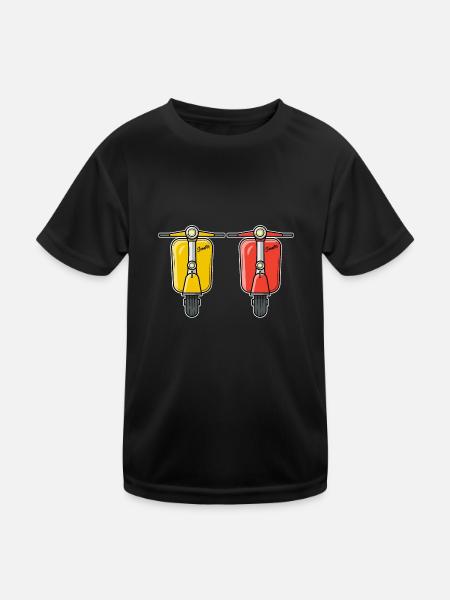 2 Scooter Scooter Scooter yellow red - Kids Functional T-Shirt - black