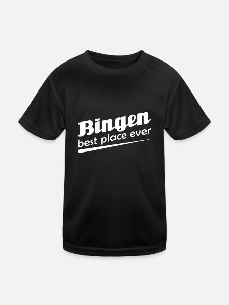 Bingen - Stadt best place ever - Kinder Funktions-T-Shirt - Schwarz - Vorne