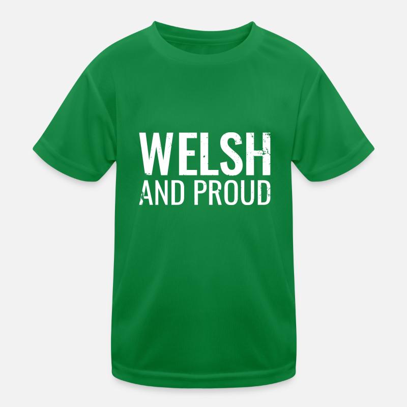 Welsh And Proud Wales Walisisch Waliser Kids Functional T-Shirt