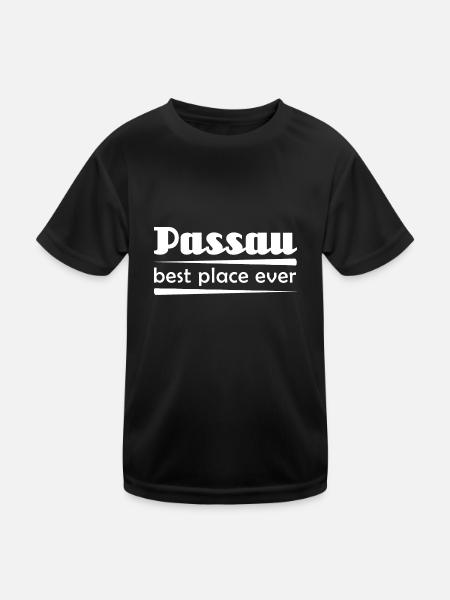 Passau - Stadt best place ever - Kinder Funktions-T-Shirt - Schwarz - Vorne