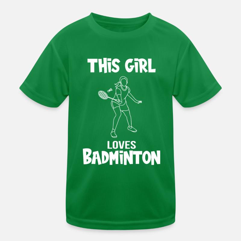 This girl loves badminton Spruch Mädchen Kinder Funktions-T-Shirt