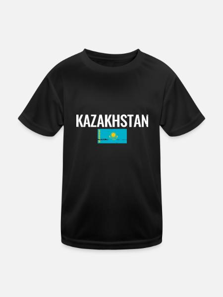Kazakhstan Kazakh flag Kazakhstan - Kids Functional T-Shirt - black - Front