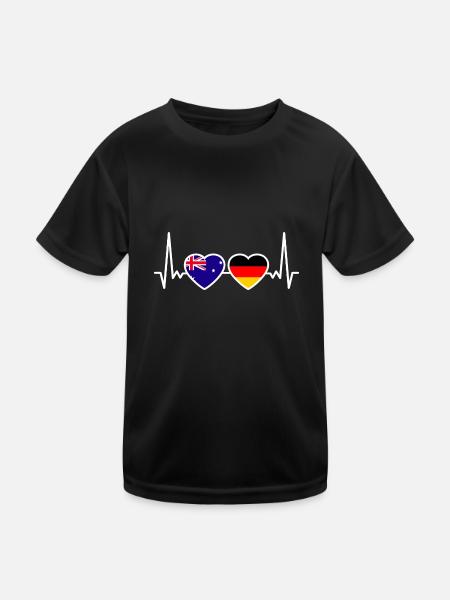 Australien Deutschland Australisch Deutsch Flagge - Kinder Funktions-T-Shirt - Schwarz