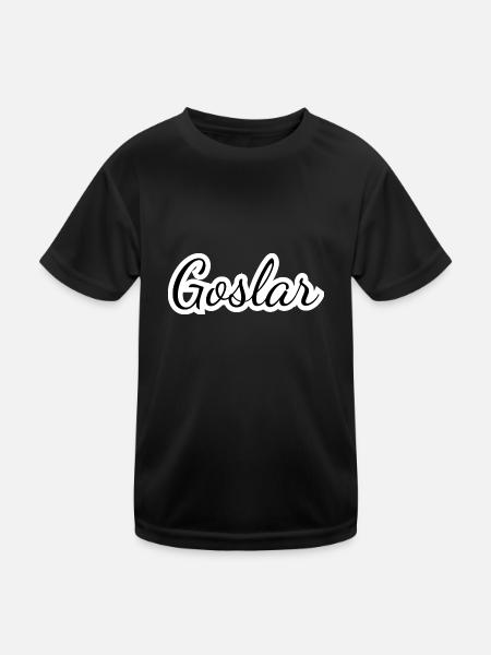 Goslar - Textdesign mit Stadtnamen - Kinder Funktions-T-Shirt - Schwarz - Vorne