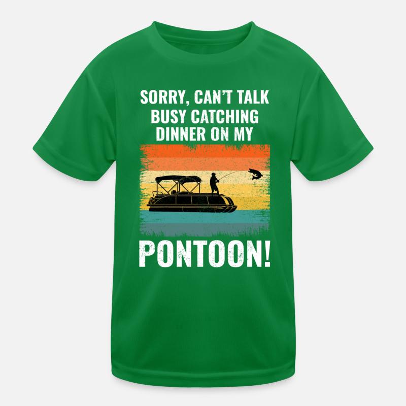 Pontonboot Bootfahren Pontooning Angeln Retro Kinder Funktions-T-Shirt