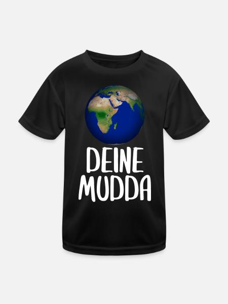 Weltkugel Schriftkunst Motiv - Kinder Funktions-T-Shirt - Schwarz - Vorne